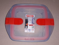 Pyrex Cook Heat; szögletes sütőtál, műanyag tető, 1 liter, 20X17X6 cm, 203224