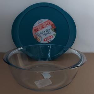 PYREX COOK STORE kerek üveg sütőtál, műanyag tető, 26 cm, 2,3 liter, 203060