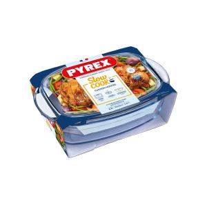 PYREX ESSEN szögletes sütőtál+fedő 6,5l (4,3l+2,2l) , 203003