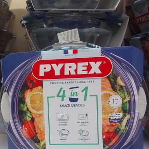 PYREX kerek sütőtál+fedő 2,1l (1,6l+0,5l)