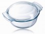 PYREX kerek sütőtál+fedő, üveg, 1,4 liter (1l+0,4 l tető), 203013