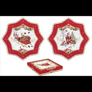 R2S.1001CHME Porcelán desszerttányér 2 db-os szett, 20cm, dobozban, Christmas Memories