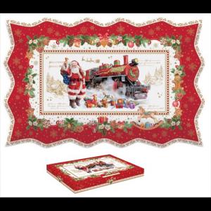 R2S.1004CHME  Porcelántálca 35x23cm, dobozban, Christmas Memories