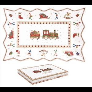 R2S.1004EXPR Porcelántálca 35x23cm, dobozban, Polar Express