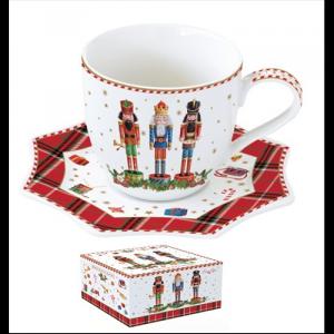 R2S.1012VNUT Porceláncsésze+alj, 250ml, dobozban, Vintage Nutcracker