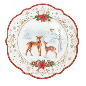 R2S.1052CMEL Porcelán desszerttányér 20cm, Christmas Melody