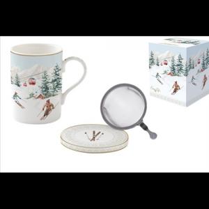 R2S.105CHAL Porcelán szűrősbögre tetővel, 350ml, dobozban, Chalet