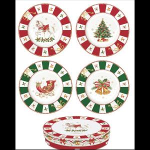 R2S.1100CTAL Porcelán desszerttányérszett 4db-os, 19cm, dobozban, Christmas Tale