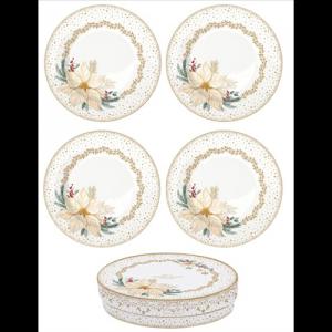 R2S.1100WHEL Porcelán desszerttányérszett 4db-os, 19cm, dobozban, White Elegance