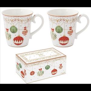 R2S.1102CEVE Porcelán bögreszett 275ml, 2db-os dobozban, Christmas Eve