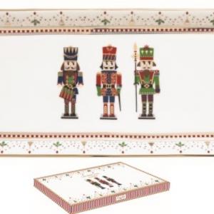 R2S.1109NUTC Porcelántálca 35x15cm dobozban,Nutcracker