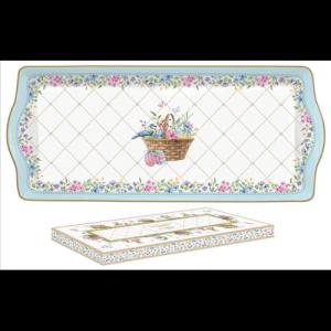 R2S.1109SPBL Porcelántálca 35x15cm, dobozban, Spring Bloom