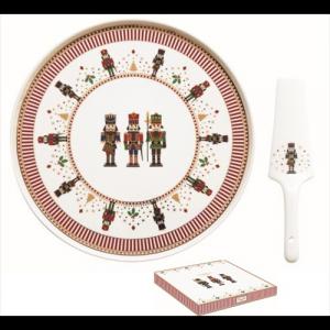 R2S.1112NUTC Porcelán tortatál lapáttal 32cm dobozban,Nutcracker