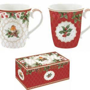 R2S.1172CHBE Porcelán bögreszett 2db-os, 275ml, dobozban, Christmas Berries