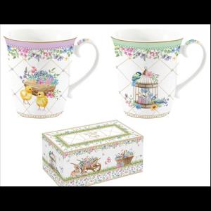 R2S.1172SPBL Porcelán bögreszett 2db-os, 275ml, dobozban, Spring Bloom