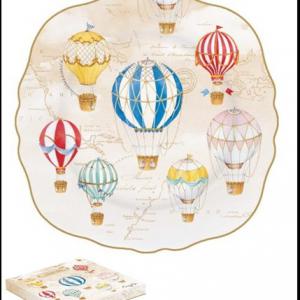 R2S.1176AIRB Porcelán desszerttányér 20cm dobozban,Air Balloons