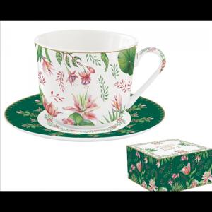 R2S.1182BOCH Porcelán reggelizőcsésze+alj 370ml dobozban, Botanic Chic