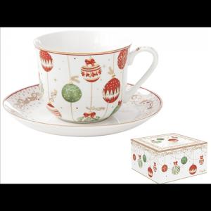 R2S.1182CEVE Porcelán reggelizőcsésze+alj 370ml dobozban, Christmas Eve
