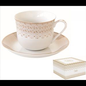 R2S.1182FESV Porcelán reggelizőcsésze+alj 370ml dobozban, Festive