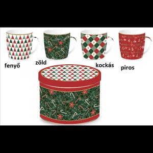 R2S.119FACH Porcelánbögre 350ml, fémdobozban, Fancy Christmas, Coffee Mania
