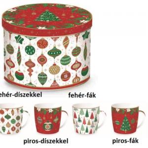 R2S.119JING Porcelánbögre 350ml, fémdobozban, Jingle Bells