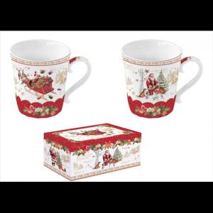 R2S.1235CHME Porcelán bögreszett 2db-os, 340ml, dobozban, Cristmas Memories