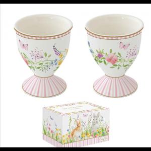R2S.1318EAST Porcelán tojástartó 6,5cm, 2 db-os, dobozban,Happy Easter
