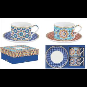 R2S.132MARR Porceláncsésze+alj 240ml, 2 személyes, dobozban, Coffee Mania, Marrakech