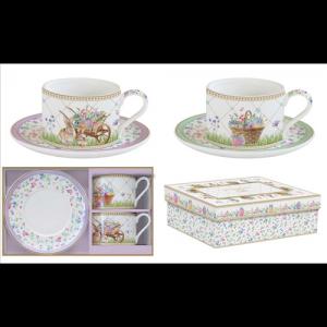 R2S.132SPBL Porceláncsésze+alj 240ml, 2 személyes, dobozban, Spring Bloom