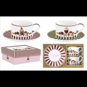 R2S.132SWEM Porceláncsésze+alj 240ml, 2 személyes, dobozban, Sweet Moments