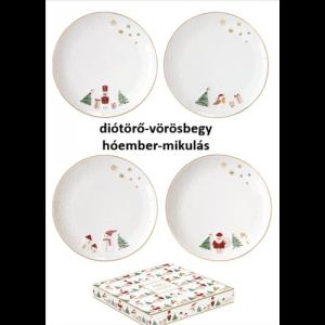 R2S.1338LSNO Porcelán desszerttányérszett 2 db-os, 16cm, dobozban, Let it Snow