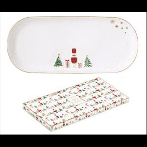 R2S.1344LSNO Porcelántálca 34,5x15cm, dobozban, Let it Snow