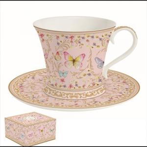 R2S.1354MAJB Porcelán teáscsésze+alj 180ml,dobozban,Majestic Butterflies