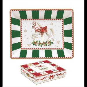 R2S.1442CTAL Porcelán kistálka 14x11cm, dobozban, Christmas Tale