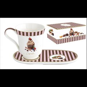 R2S.1449SWEM Porceláncsésze+keksztartós alj, 350ml, dobozban, Sweet Moments