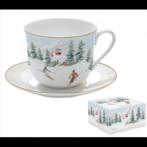 R2S.1454CHAL Porcelán reggelizőcsésze+alj 400ml, dobozban, Chalet