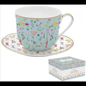 R2S.1454MFLO Porcelán reggelizőcsésze+alj, 400ml, dobozban, Meadow Flowers, Atmosphere