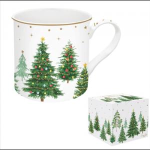 R2S.1477FTRE Porcelánbögre 300ml, dobozban, Festive Trees