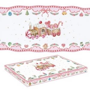 R2S.1482SWEC Porcelántálca 37x14cm, dobozban, Sweet Christmas
