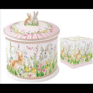 R2S.1492EAST Porcelán keksztároló 14x16cm, dobozban, Happy Easter