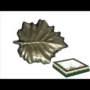 R2S.1531FODG Juharfalevél üvegtányér 21x18cm, dobozban, Forest Dream