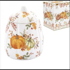 R2S.1579HARV Porcelántál fedővel, tökformájú, 11x15cm, dobozban, Harvest