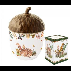 R2S.1645FODR Porcelán konyhai tároló fedővel, 11x16cm, dobozban, Forest Dream