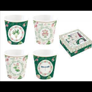 R2S.176BOCH Porcelán kávéspohár 4db-os szett, 100ml,dobozban Botanic Chic