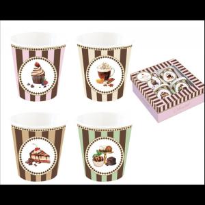 R2S.176SWEM Porcelán eszpresszópohár 4 személyes, 100ml,dobozban, Sweet Moments