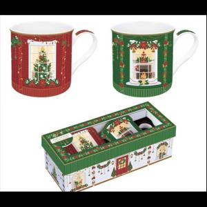 R2S.178FEAV Porcelán bögreszett 2db-os, 300ml, dobozban, Atmosphere, Festive Avenue