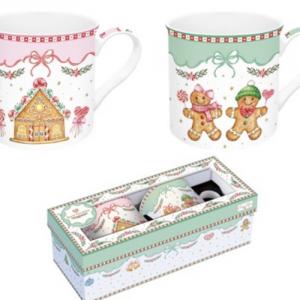R2S.178SWEC Porcelán bögreszett 2db-os, 300ml, dobozban, Sweet Christmas