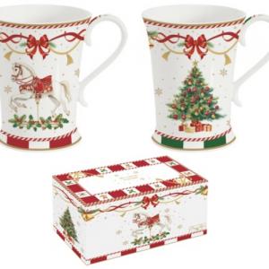 R2S.1795CTAL Porcelán bögreszett 2db-os, 300ml, dobozban, Christmas Tale