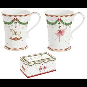 R2S.1795MNOE Porcelán bögreszett 2db-os, 300ml, dobozban, Magie de Noel
