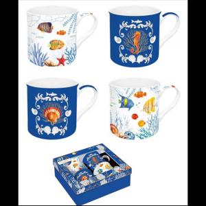 R2S.179AQRM Porcelánbögre 4db-os 300ml dobozban,Aquarium, Atmosphere